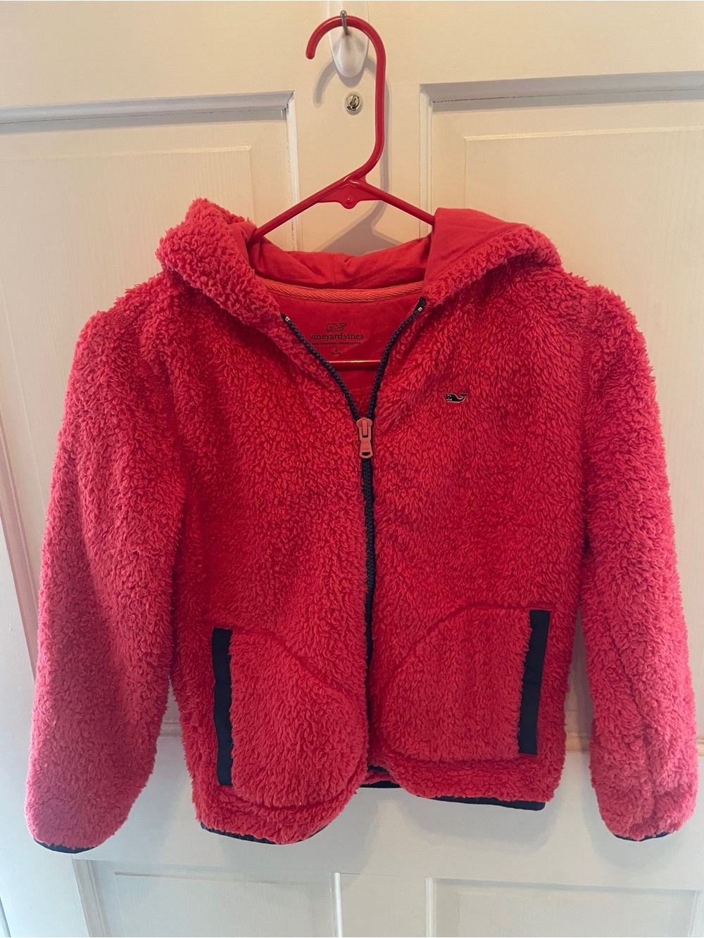 Vineyard Vines Red Sherpa Zip Hoodie